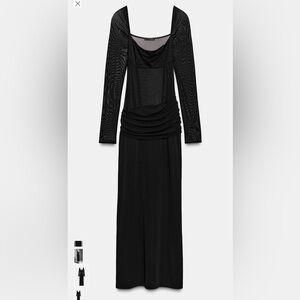 Zara Black Long Sleeve Dress